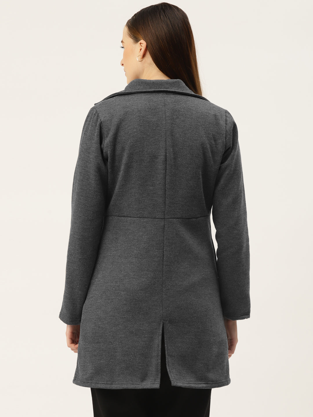 Notched Lapel Single-Breasted Overcoat