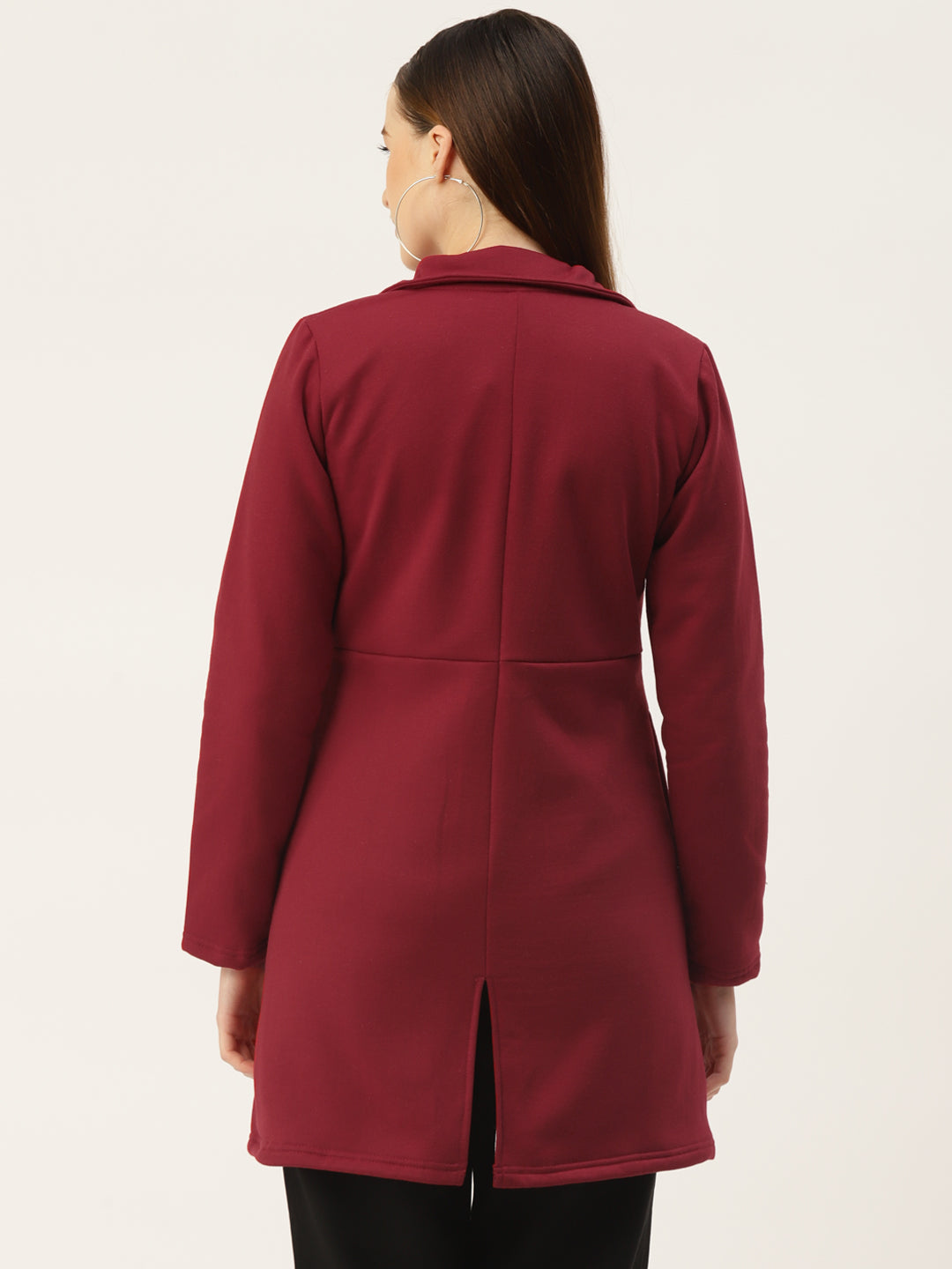 Notched Lapel Single-Breasted Overcoat