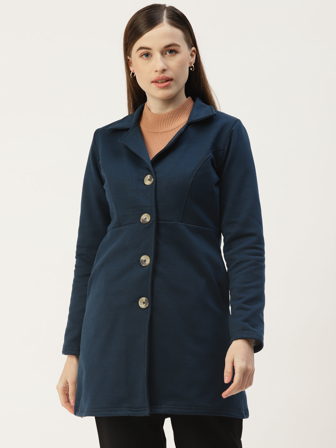 Notched Lapel Single-Breasted Overcoat