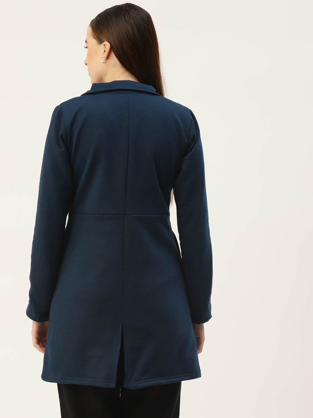 Notched Lapel Single-Breasted Overcoat