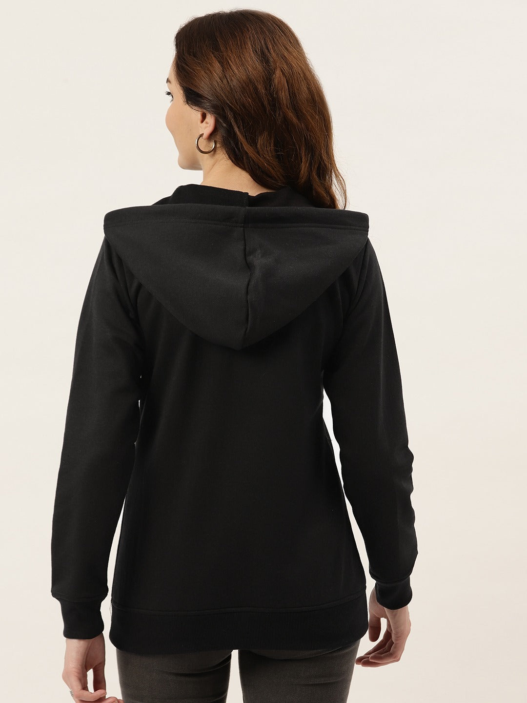 Women Burgundy Fleece Hooded Sweatshirt