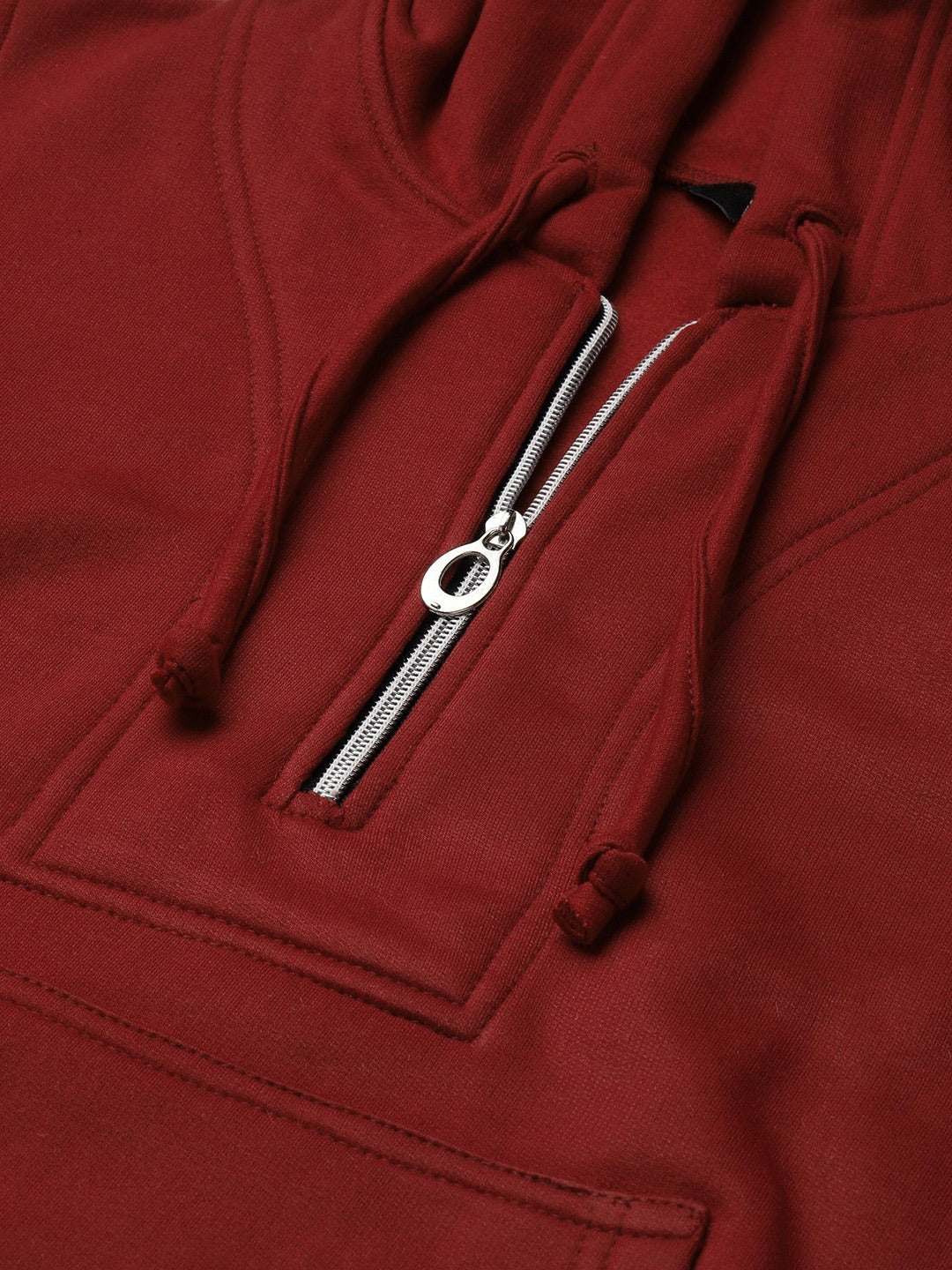 Women Burgundy Fleece Hooded Sweatshirt