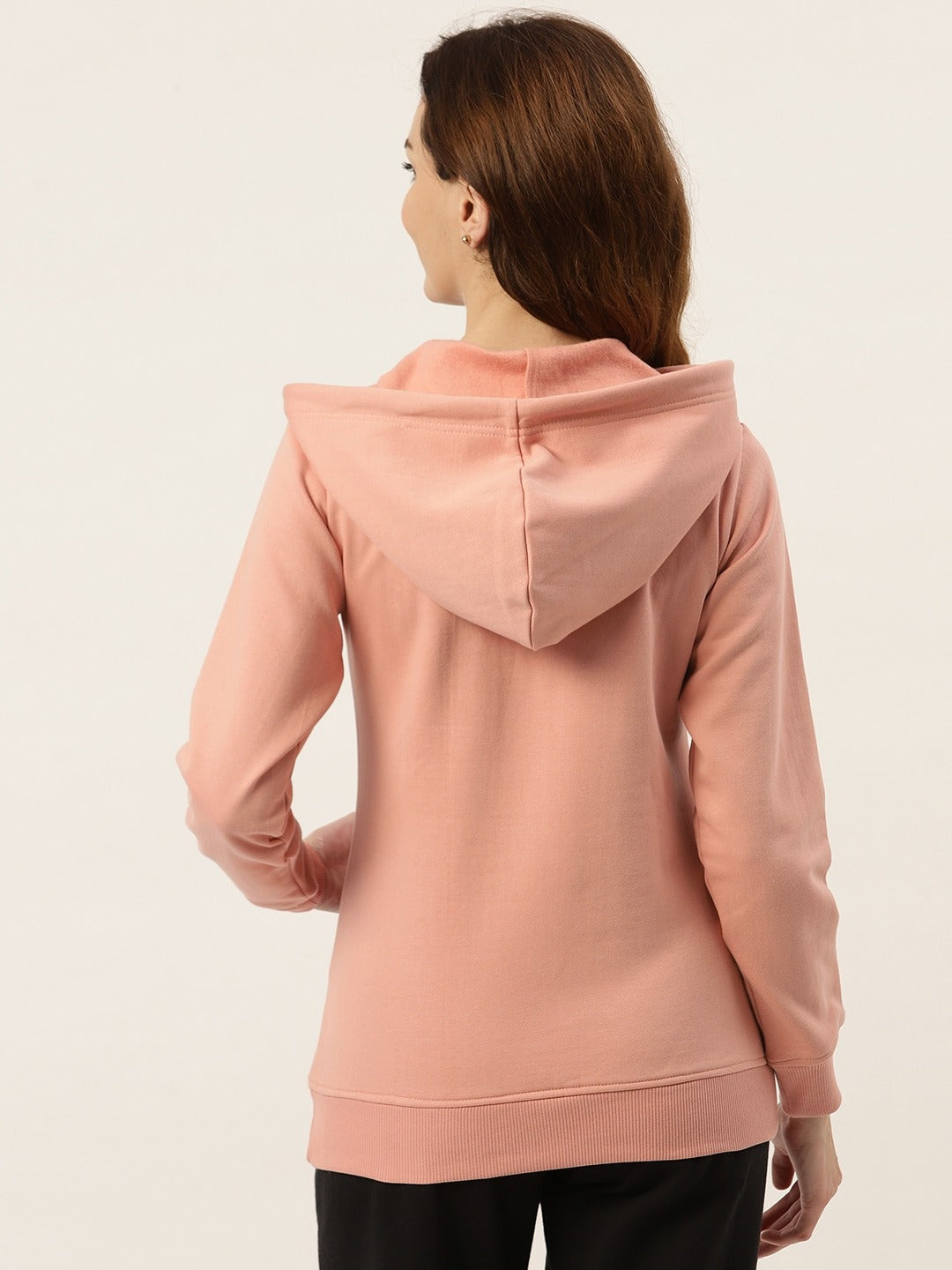 Women Burgundy Fleece Hooded Sweatshirt
