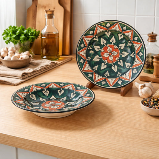 Pasta Plate Set of 2| Multicolour | 450 ml each