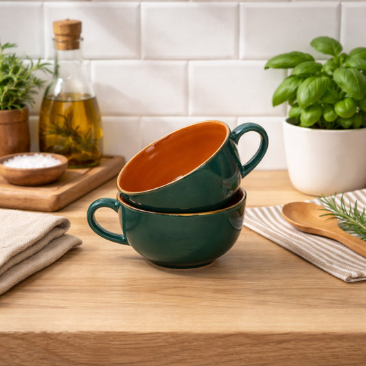 Soup Bowls with Handle Set |350 ml