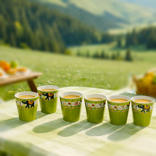 Ceramic Tea Glass Set of 6 | 180 ml