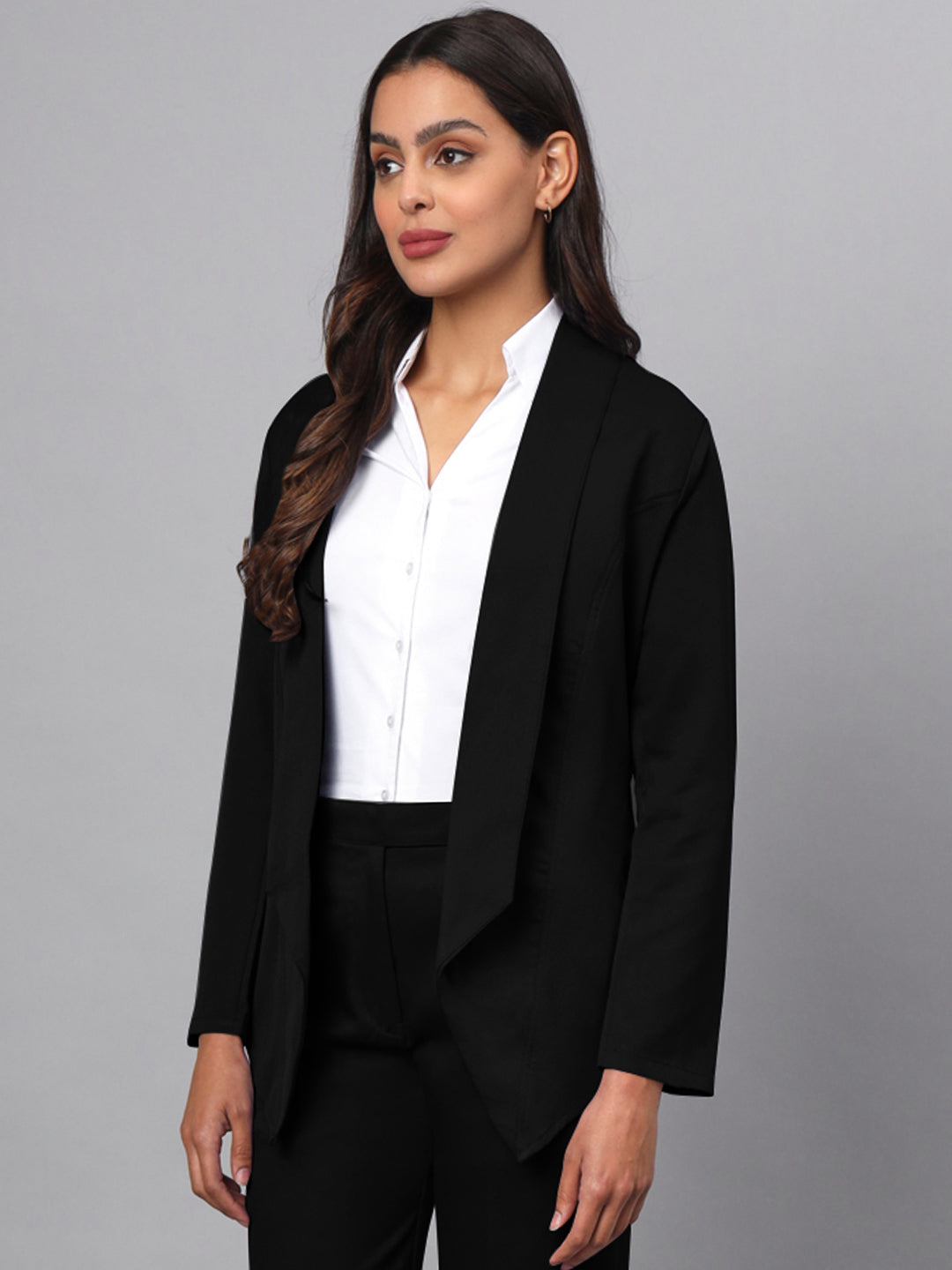 Shawl Collar Open Front Blazer