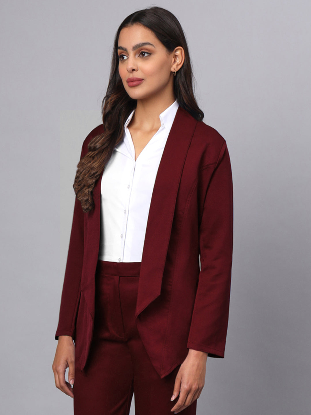 Shawl Collar Open Front Blazer
