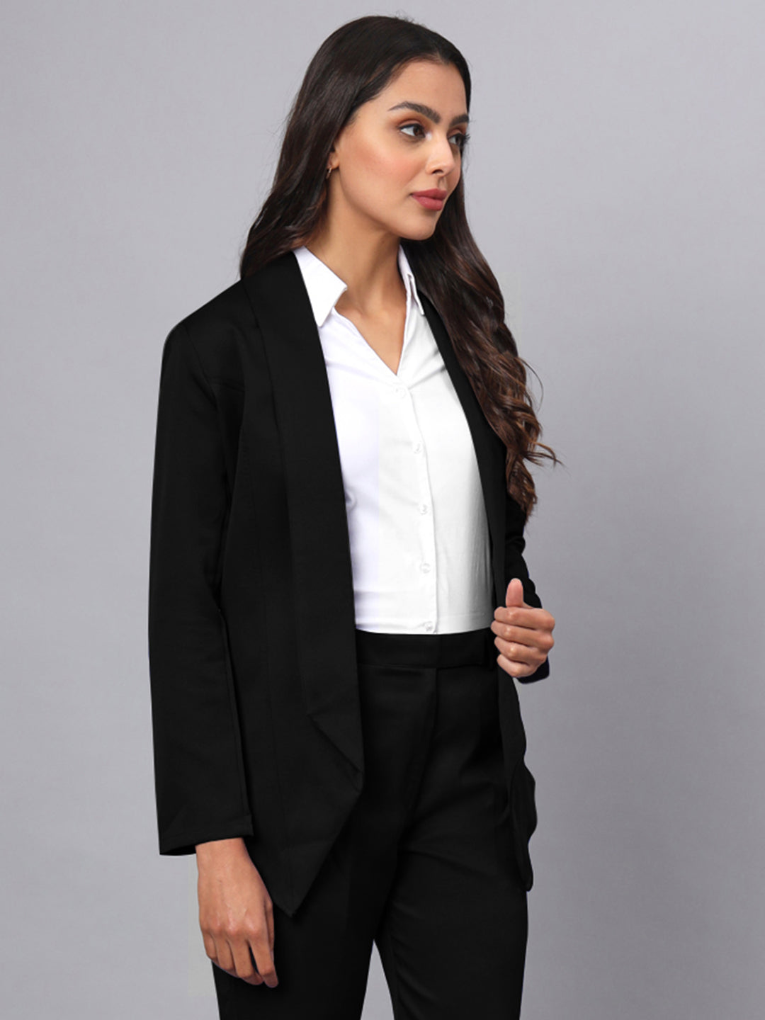 Shawl Collar Open Front Blazer