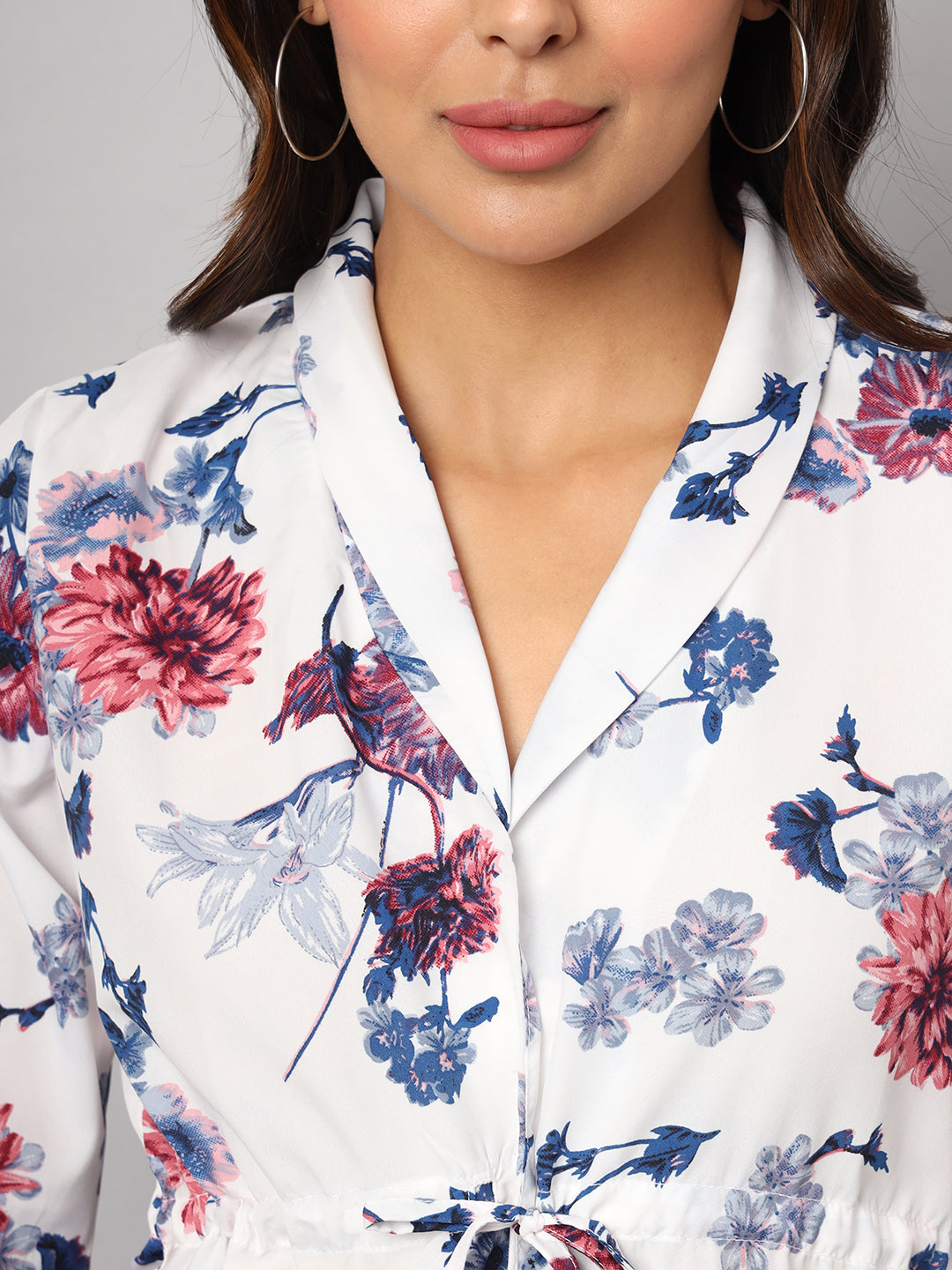 Printed Shirt Style Top