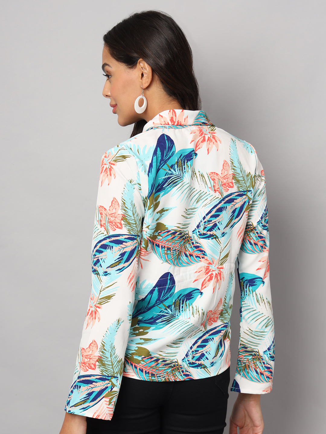 Printed Shirt Style Top