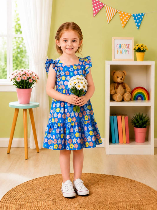 Poppylane Tiered Dress with Frill/Flutter Sleeves