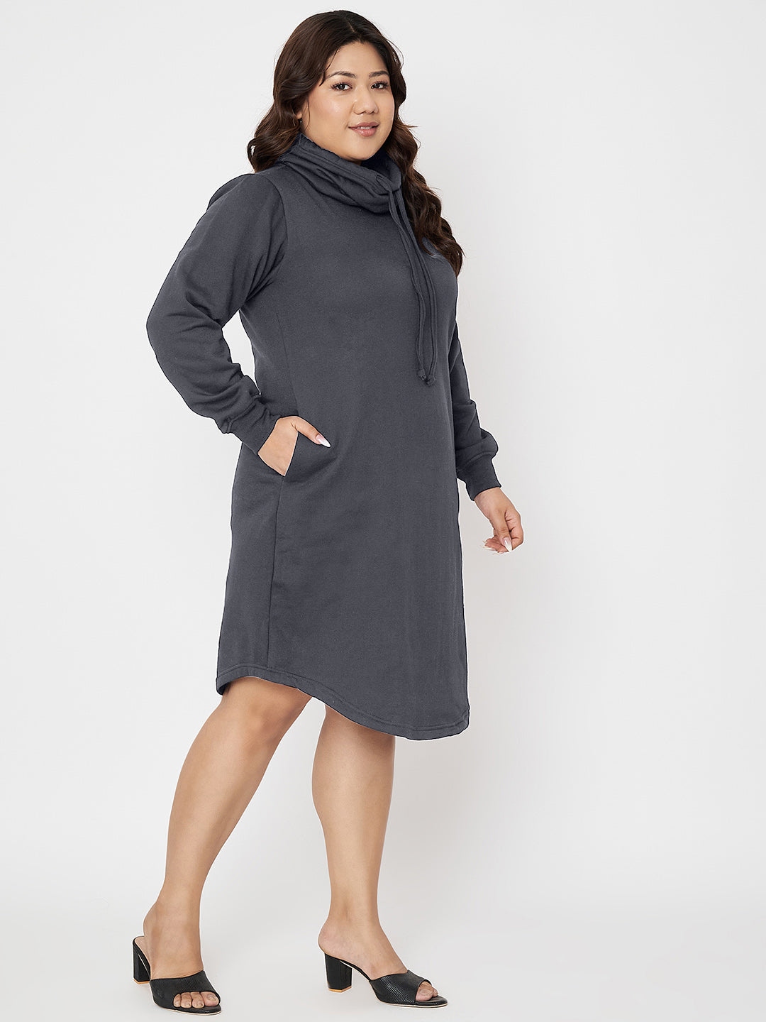 Women Cowl Neck Jumper Dress