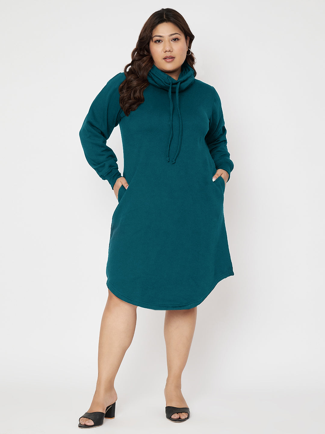 Women Cowl Neck Jumper Dress