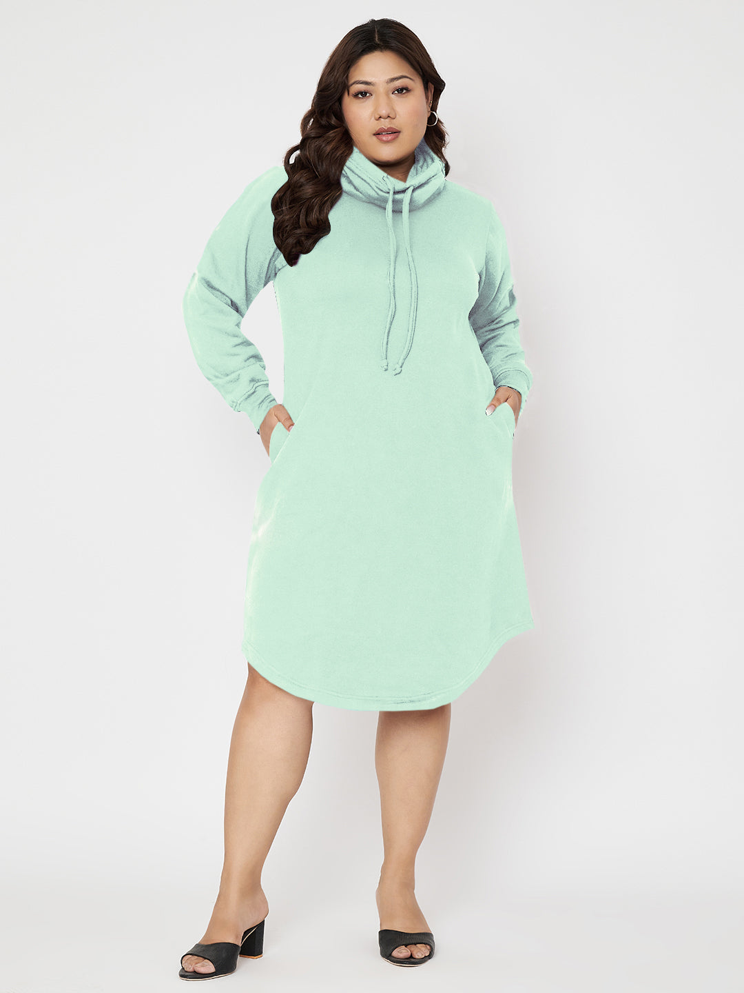 Women Cowl Neck Jumper Dress