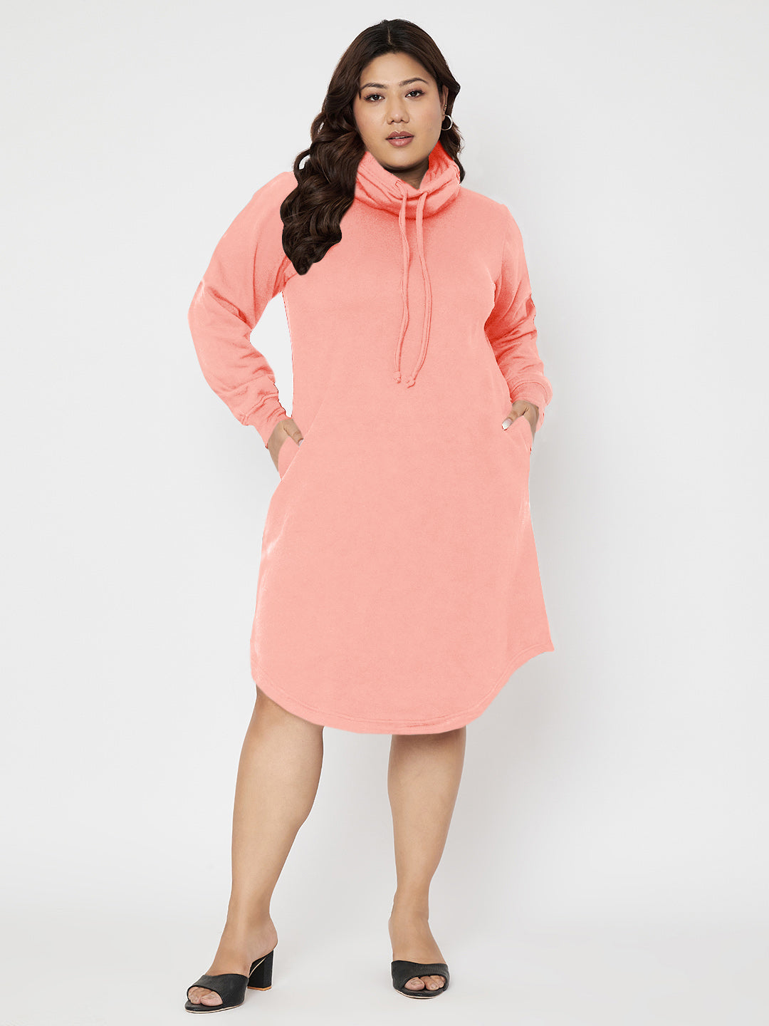 Women Cowl Neck Jumper Dress