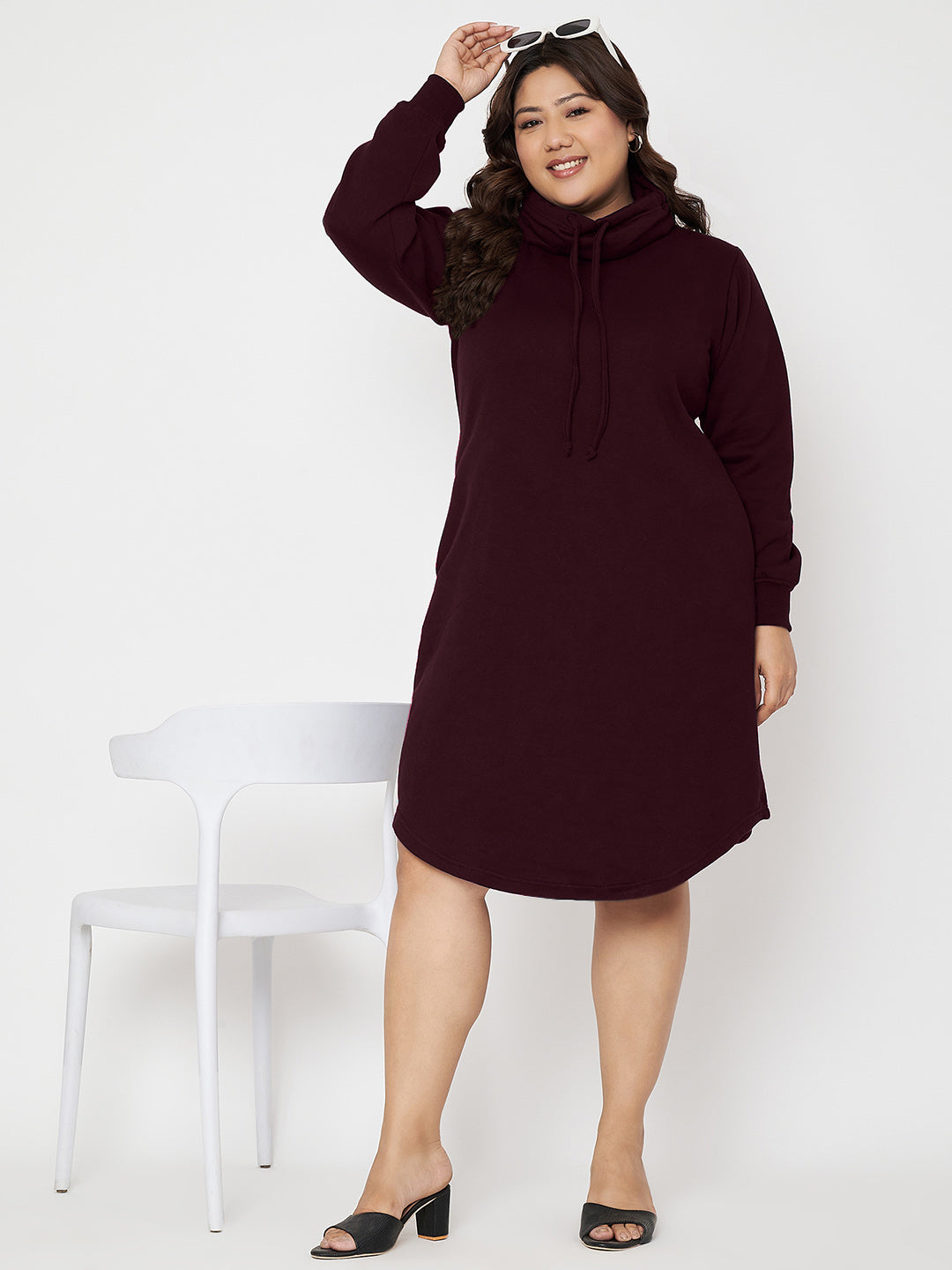 Women Cowl Neck Jumper Dress