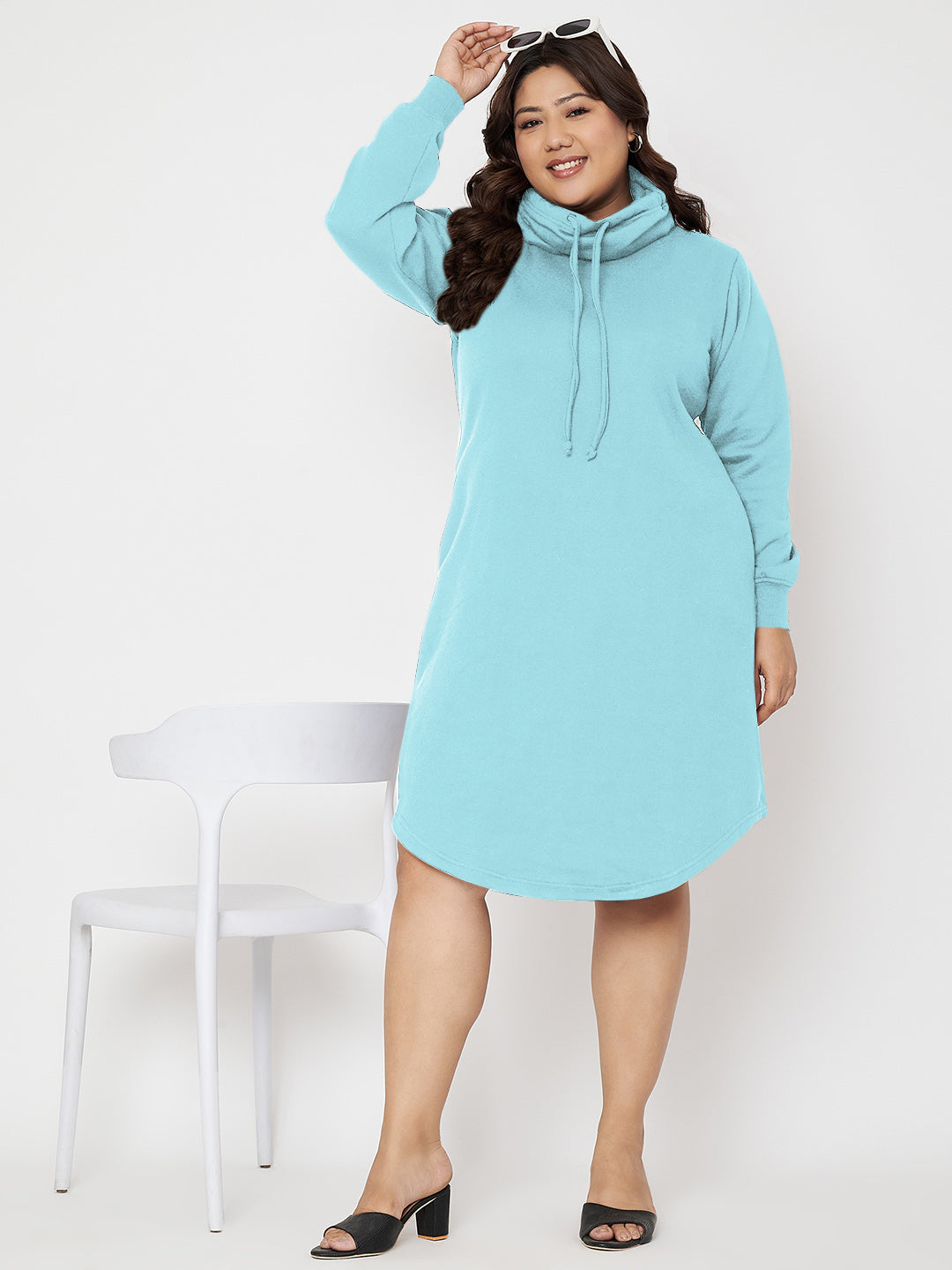 Women Cowl Neck Jumper Dress