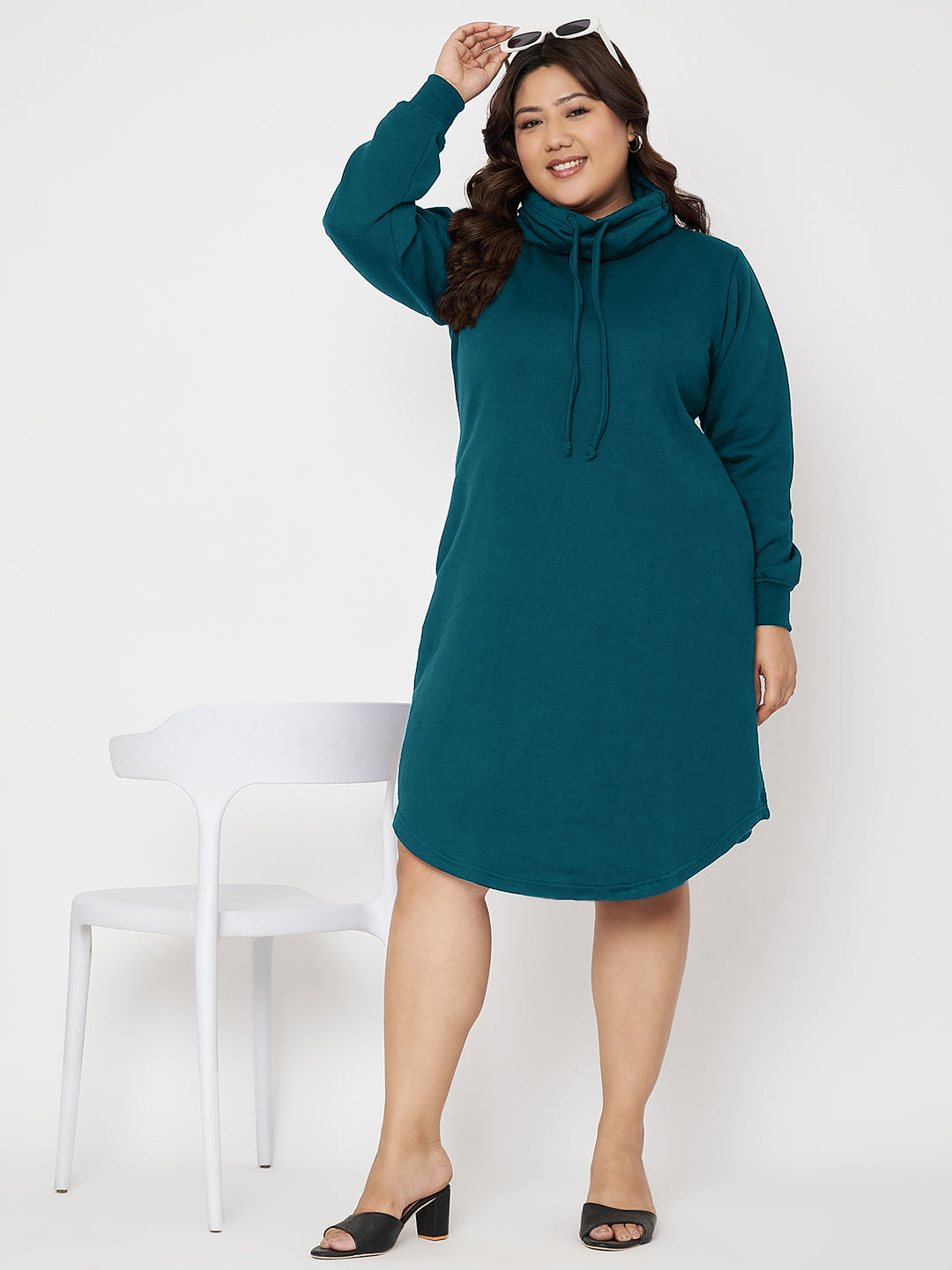 Women Cowl Neck Jumper Dress