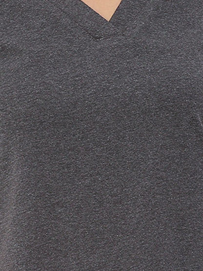 Plus Size V-Neck Cotton T-shirt