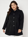 Pluslane Single Breasted Hip Length Overcoat