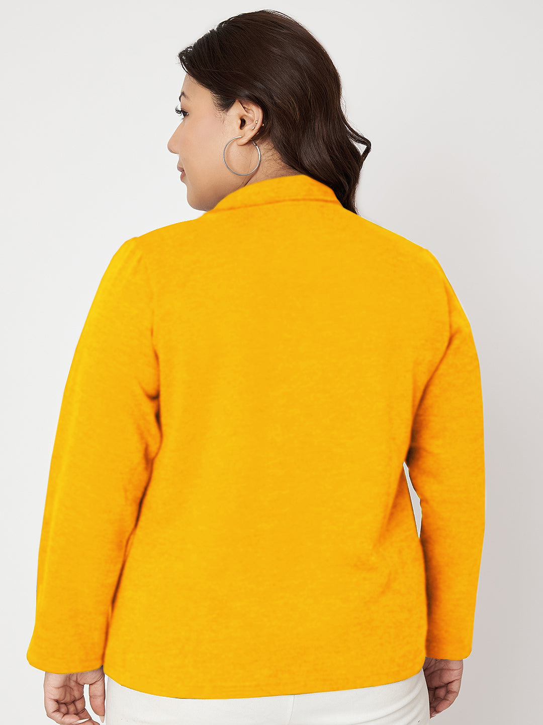 Women Mock Collar Front-Open Sweatshirt