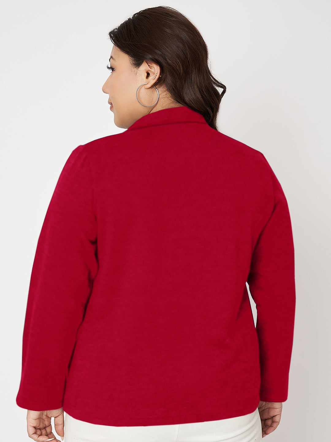 Women Mock Collar Front-Open Sweatshirt