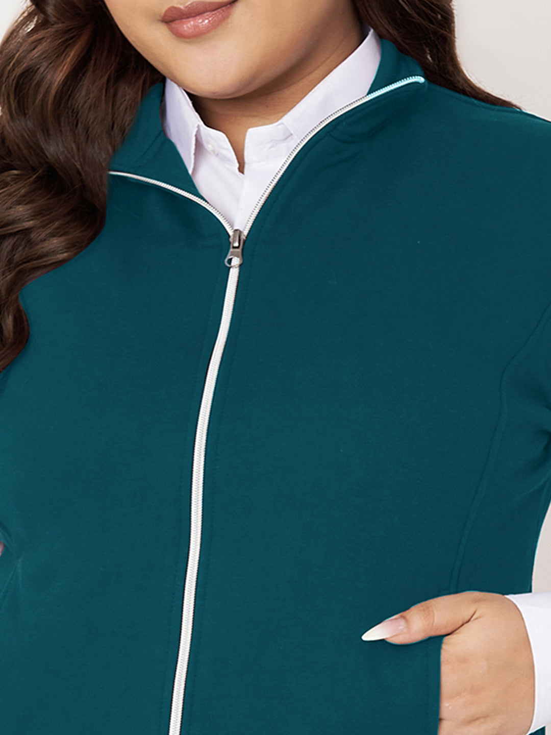 Women Fleece Open Front Jacket