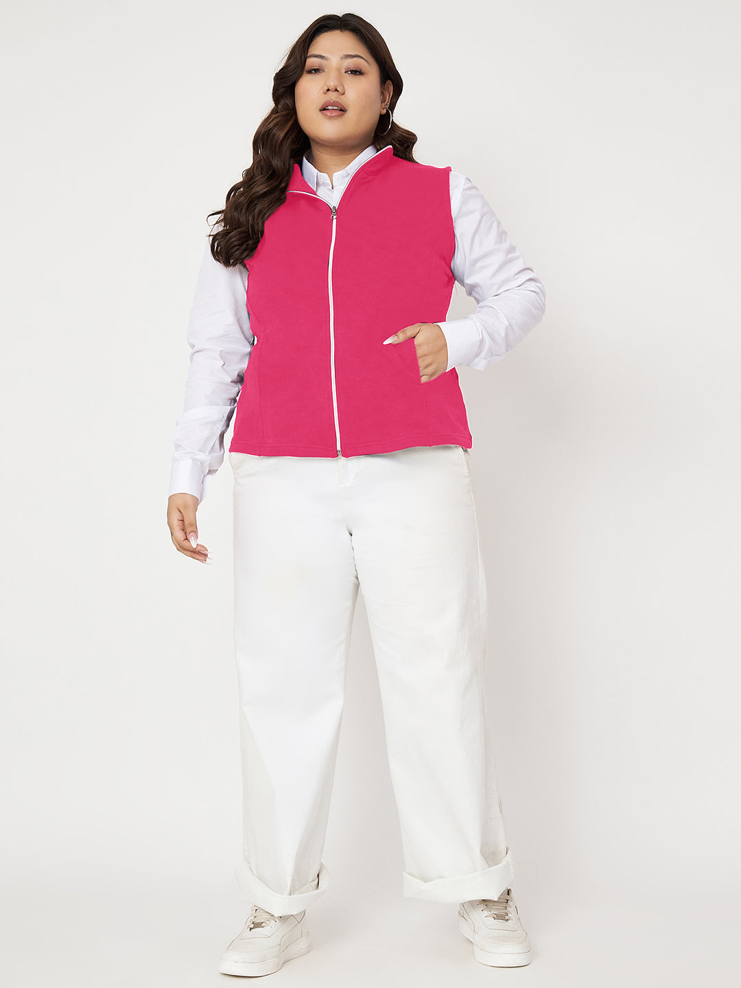 Women Fleece Open Front Jacket