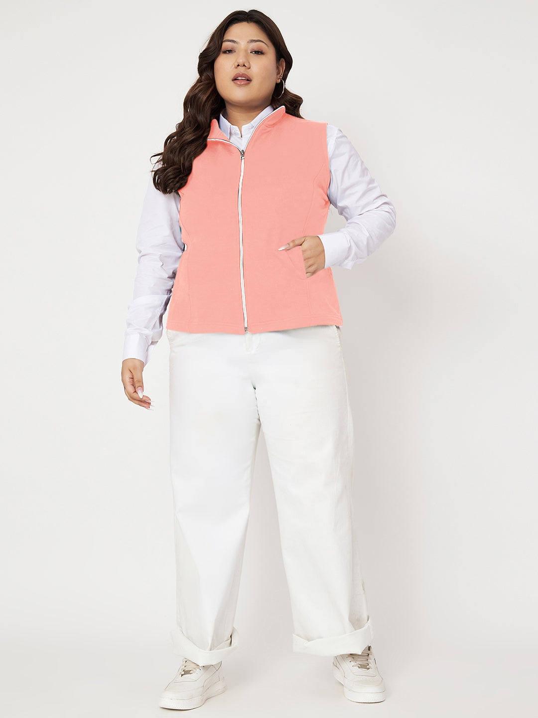 Women Fleece Open Front Jacket