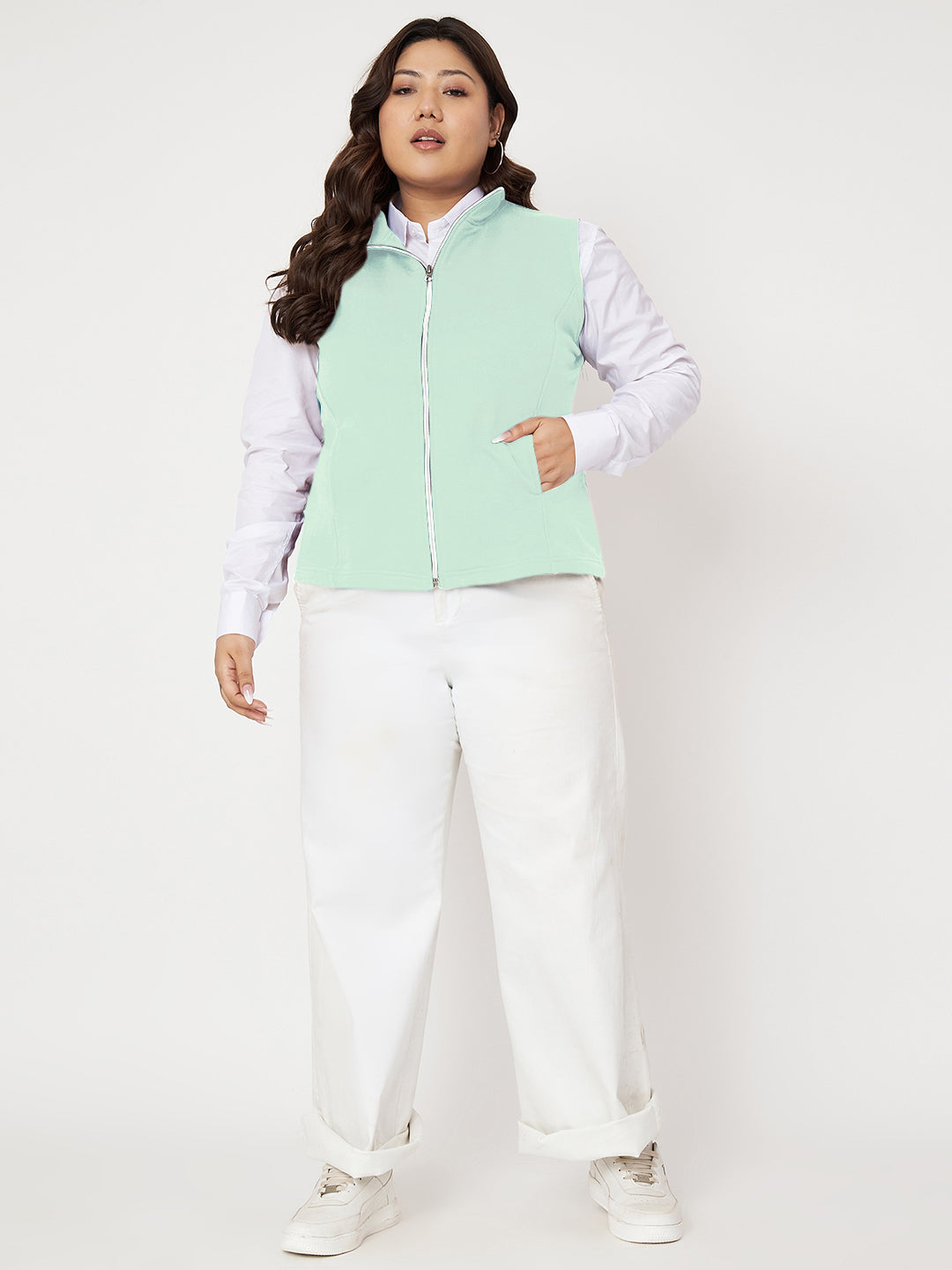 Women Fleece Open Front Jacket