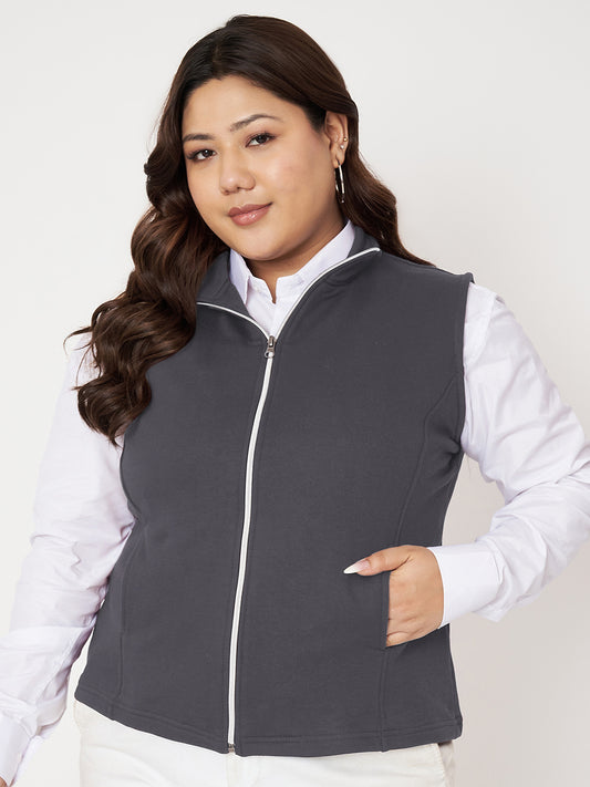 Women Fleece Open Front Jacket