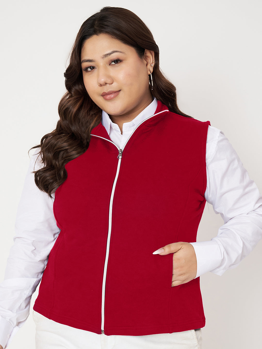 Women Fleece Open Front Jacket