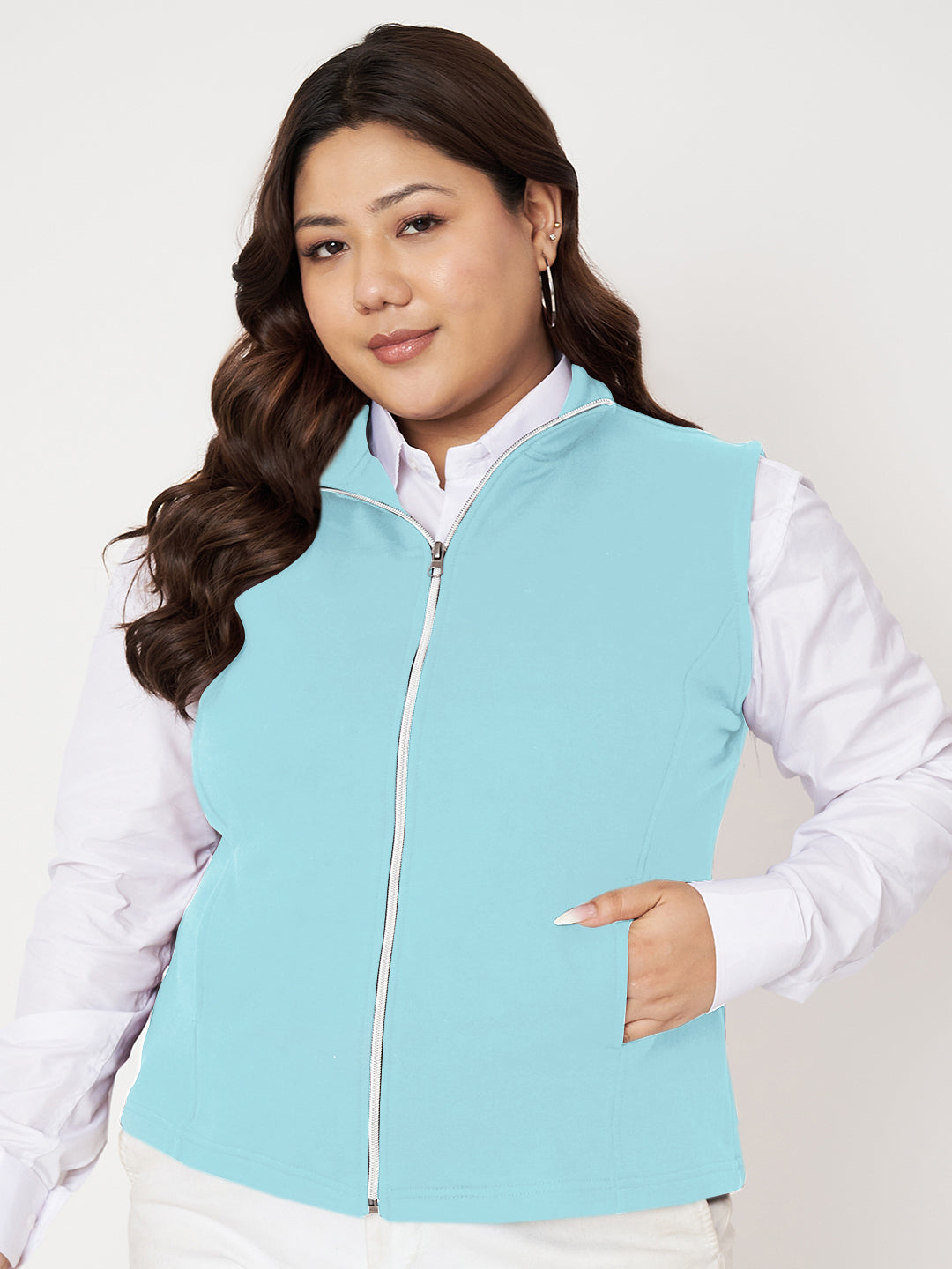 Women Fleece Open Front Jacket