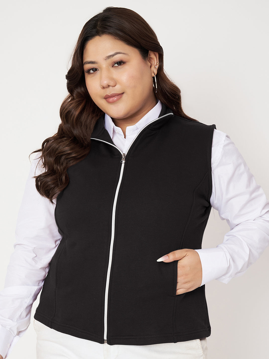 Women Fleece Open Front Jacket