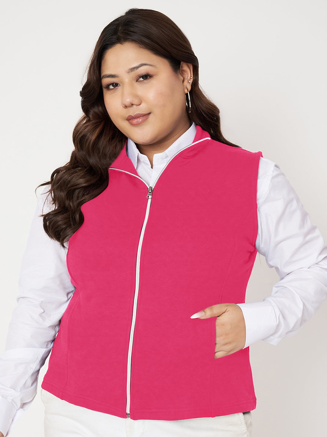 Women Fleece Open Front Jacket