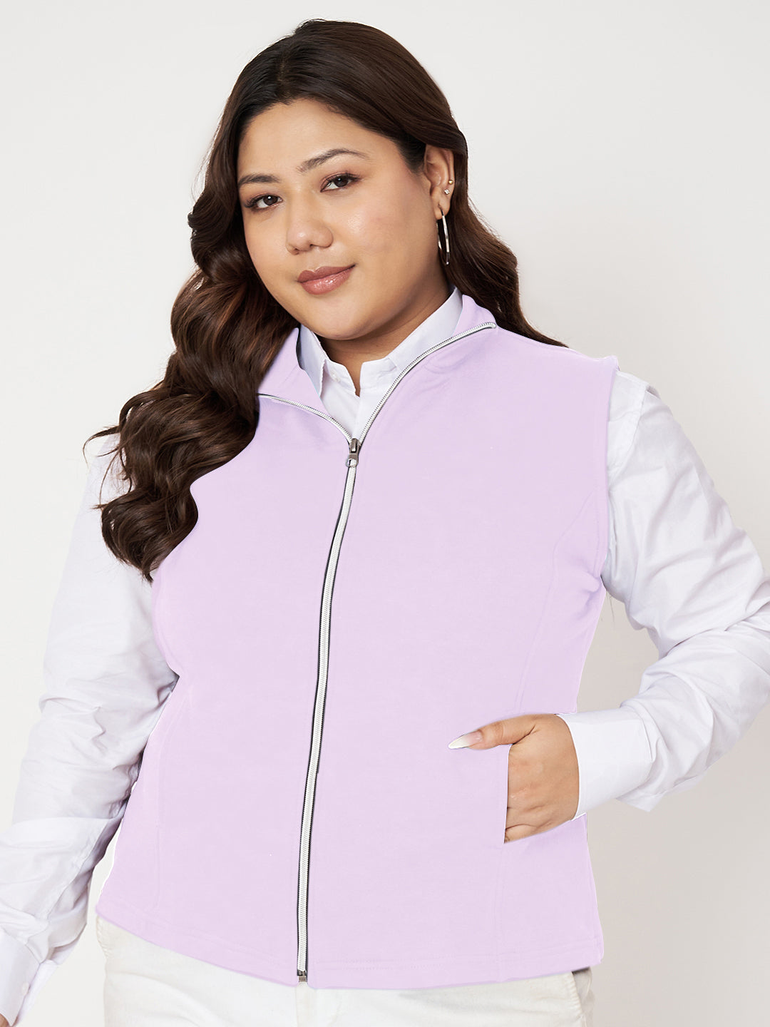 Women Fleece Open Front Jacket