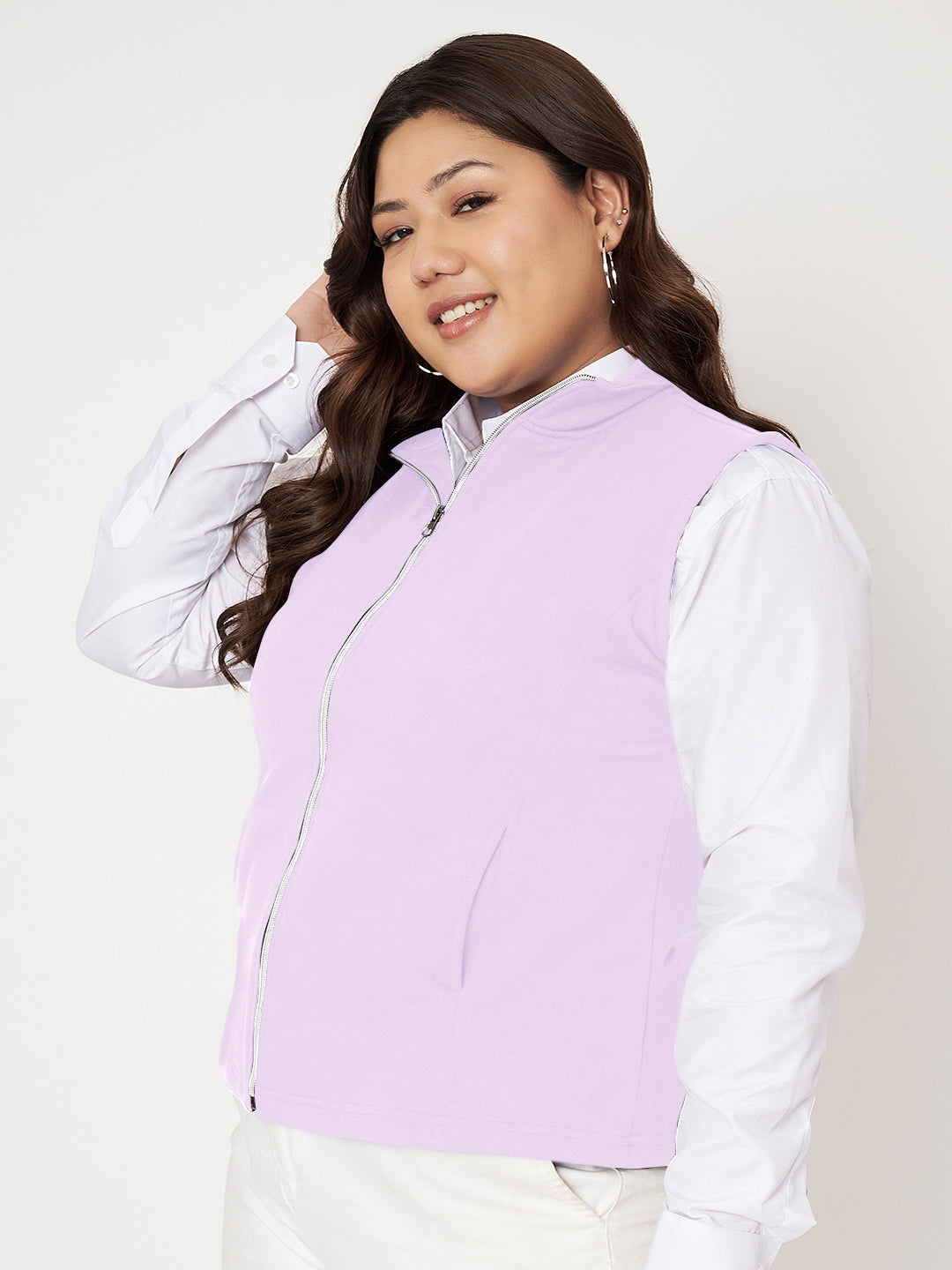 Women Fleece Open Front Jacket