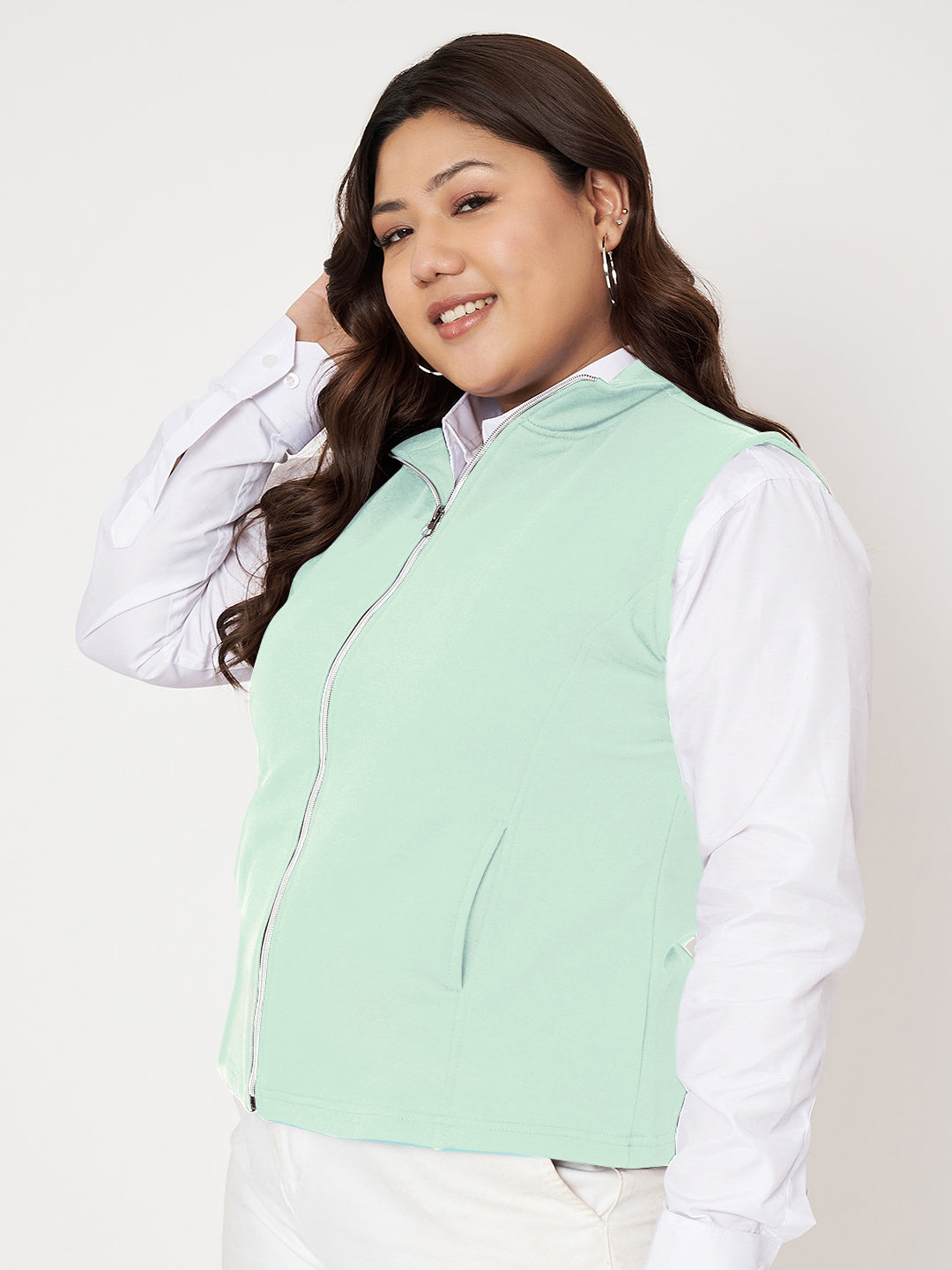 Women Fleece Open Front Jacket