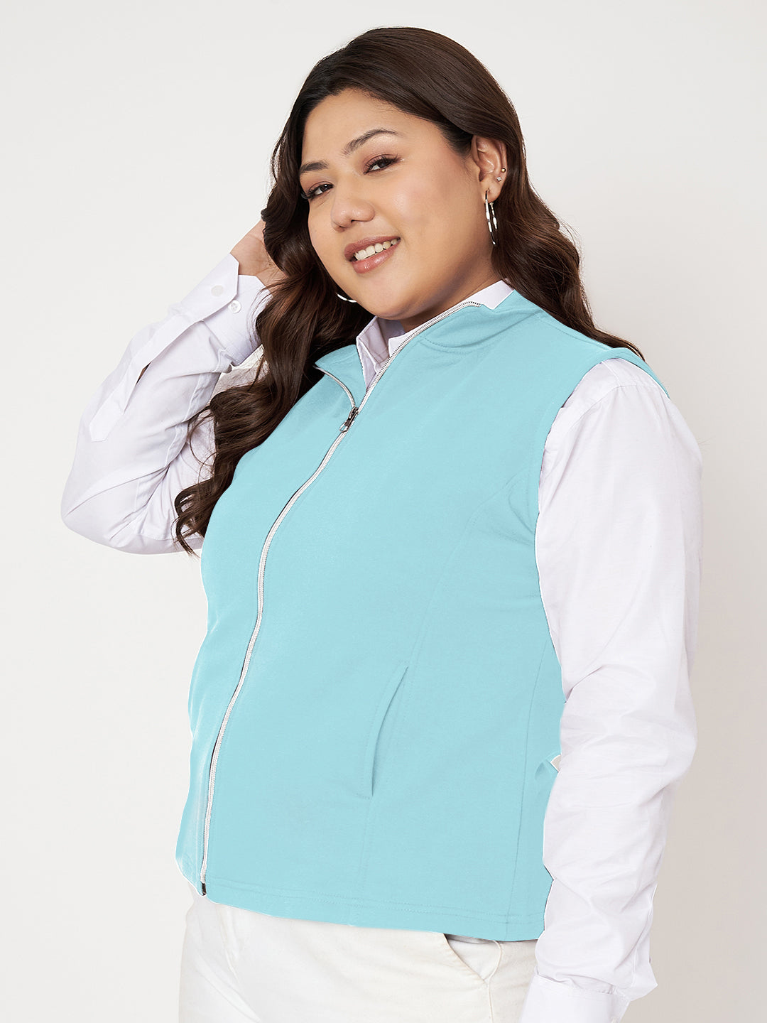 Women Fleece Open Front Jacket