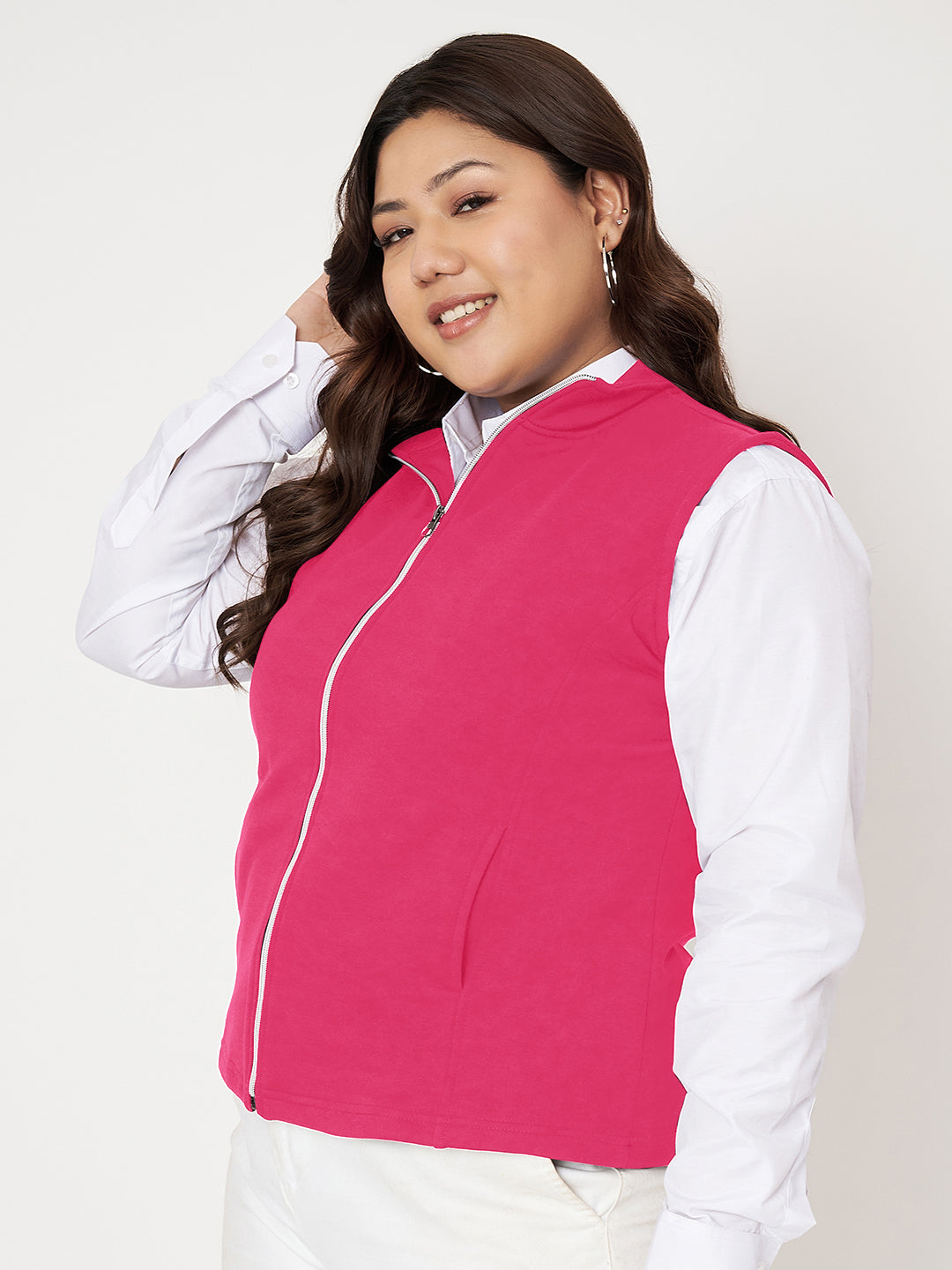 Women Fleece Open Front Jacket