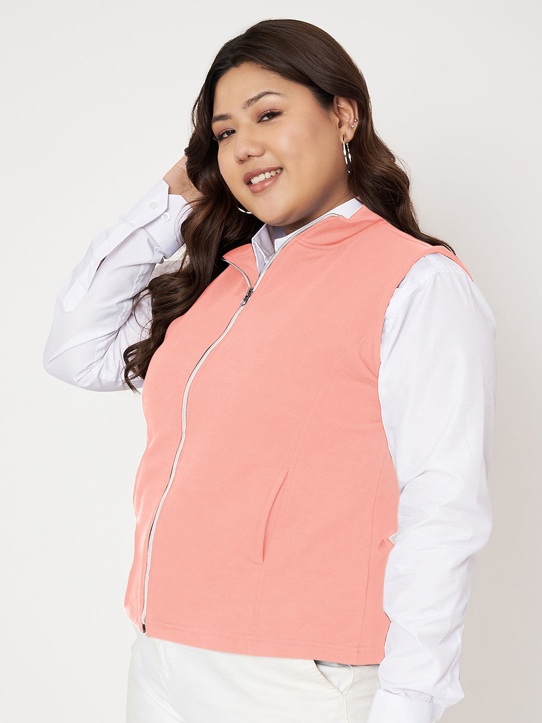 Women Fleece Open Front Jacket