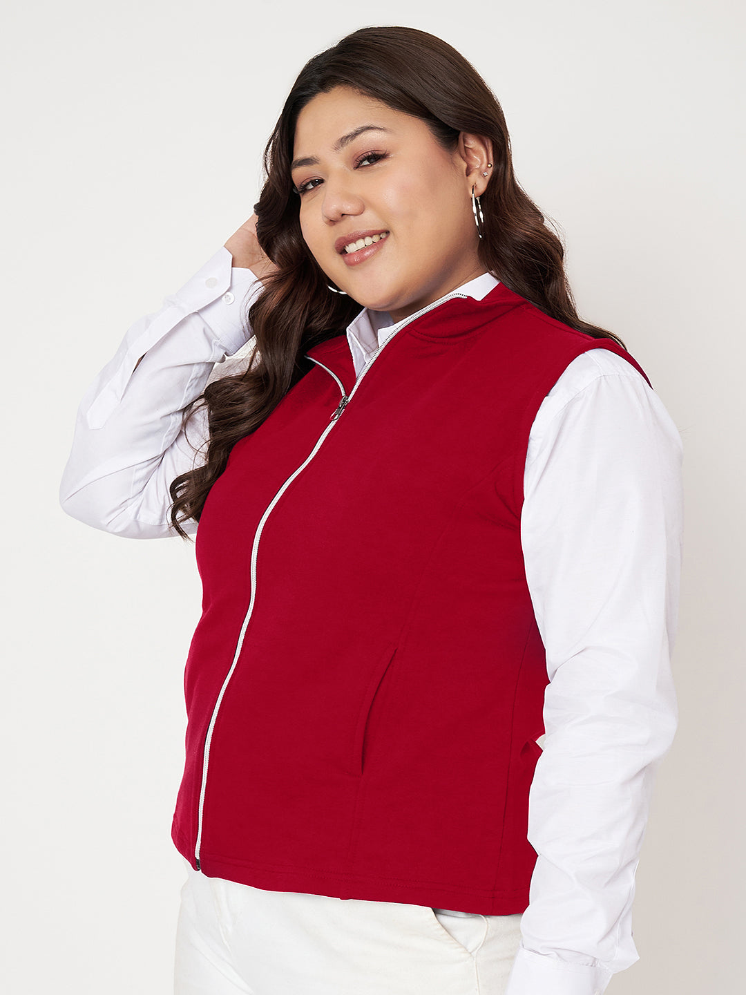 Women Fleece Open Front Jacket