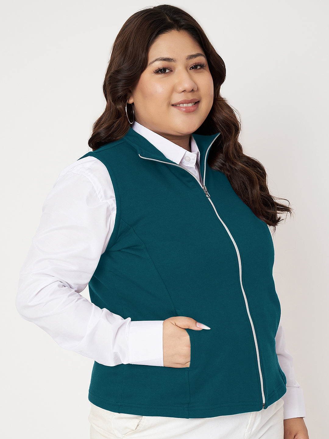 Women Fleece Open Front Jacket