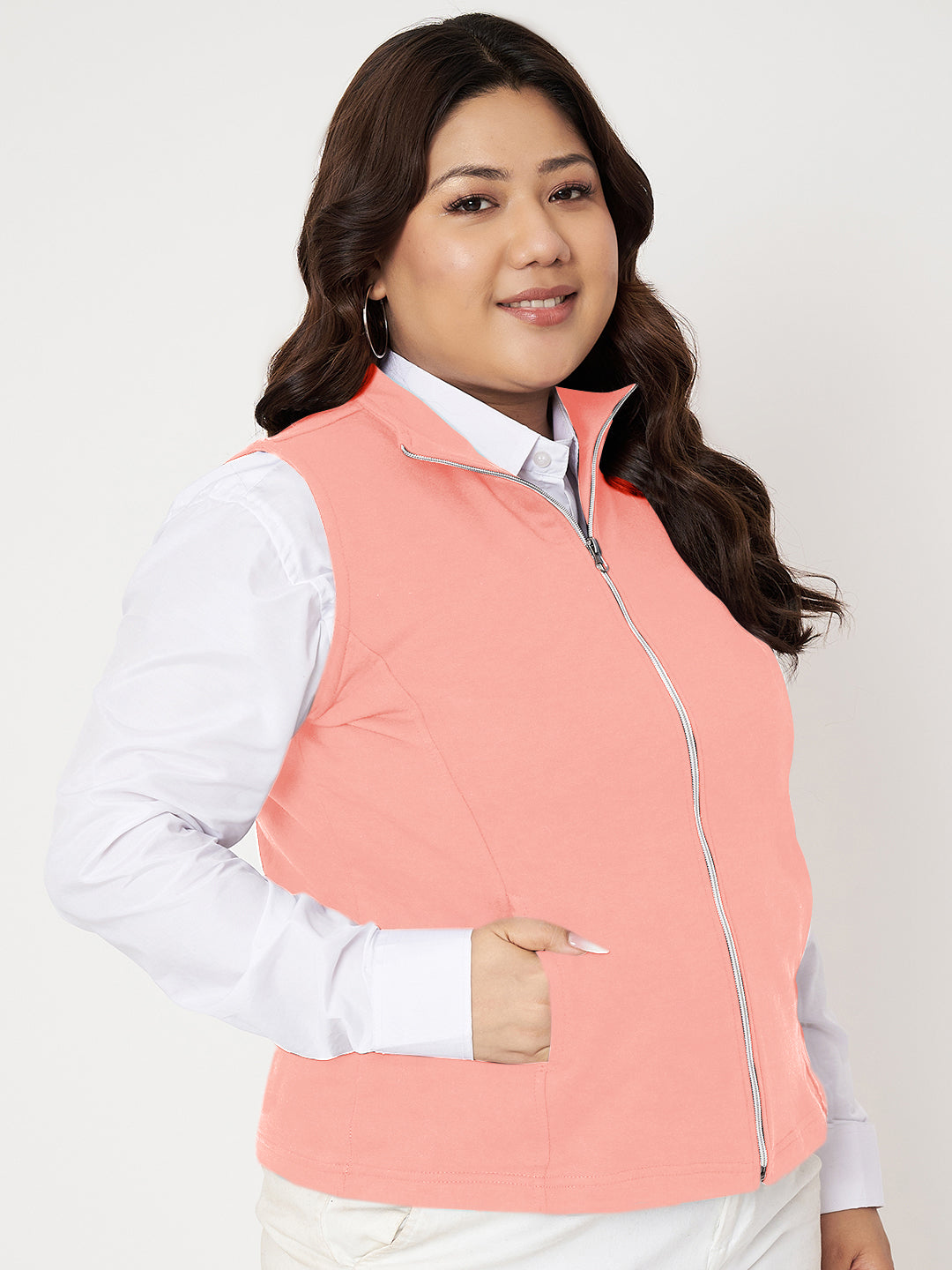 Women Fleece Open Front Jacket