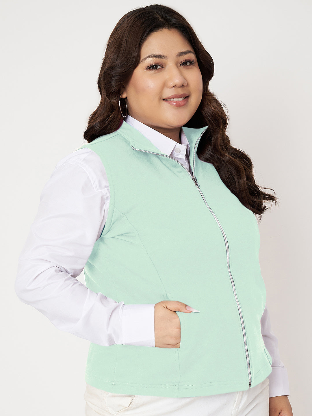 Women Fleece Open Front Jacket