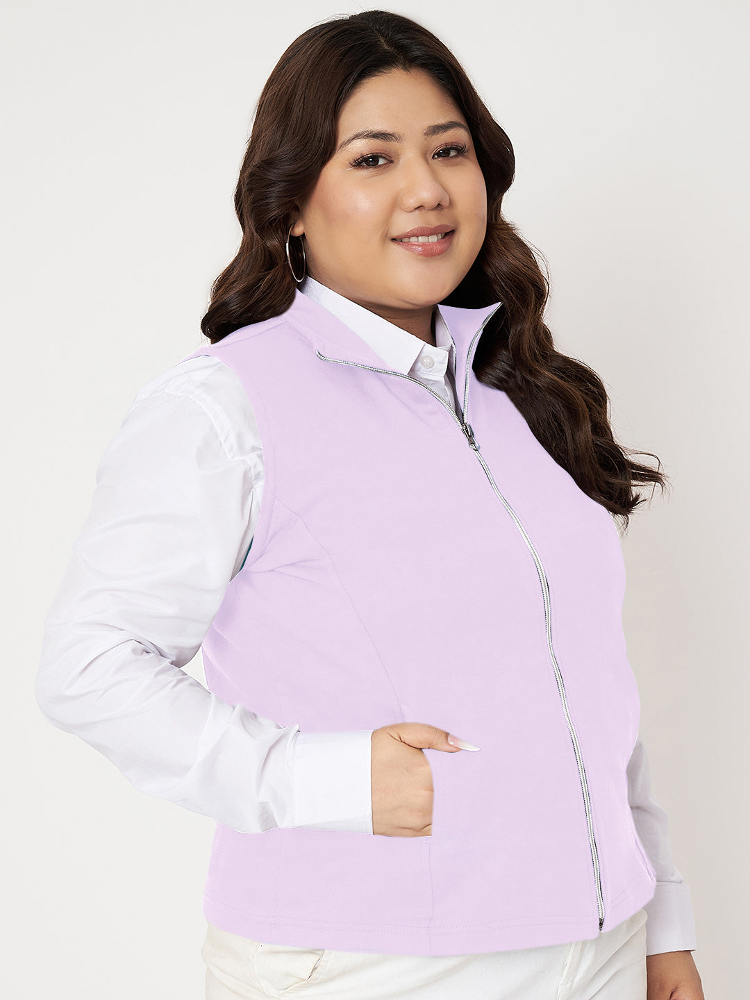 Women Fleece Open Front Jacket