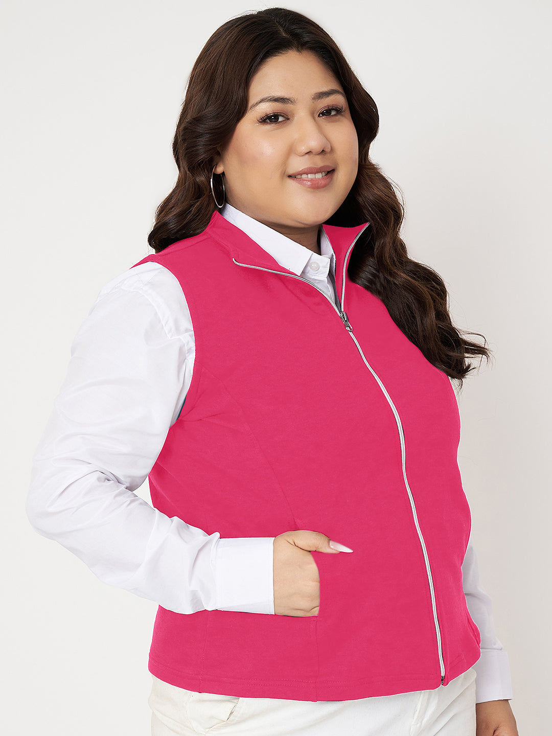 Women Fleece Open Front Jacket