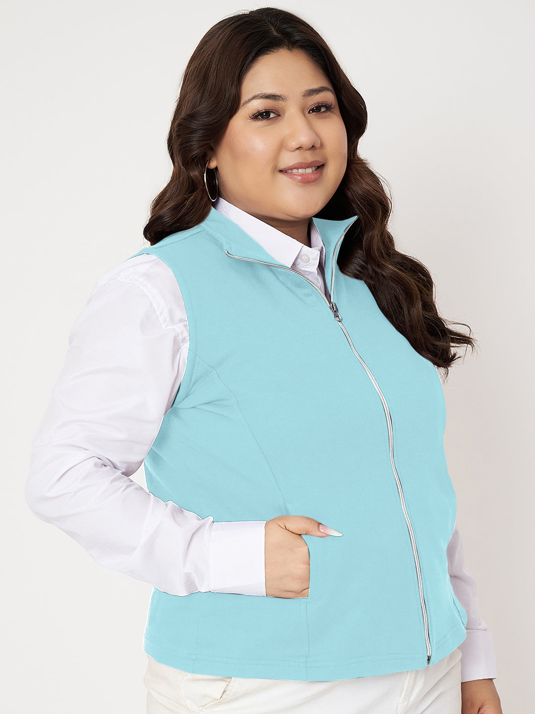 Women Fleece Open Front Jacket