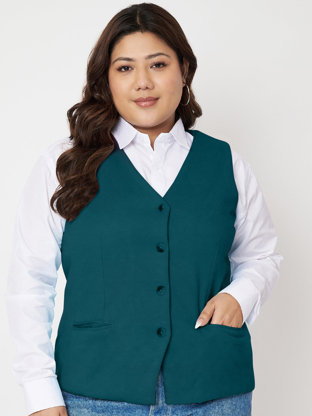 V-Neck Sleeveless Waistcoat